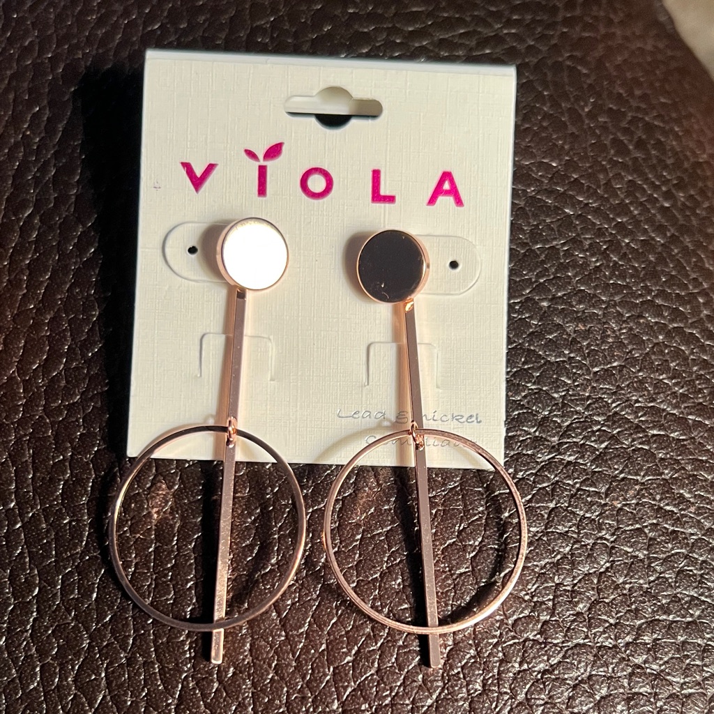 318 Viola Rose Gold Geometric Earrings Lot 3073 10$